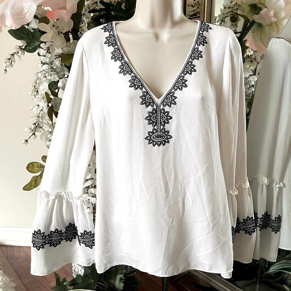 WHBM Medallion Embroidery Blouse